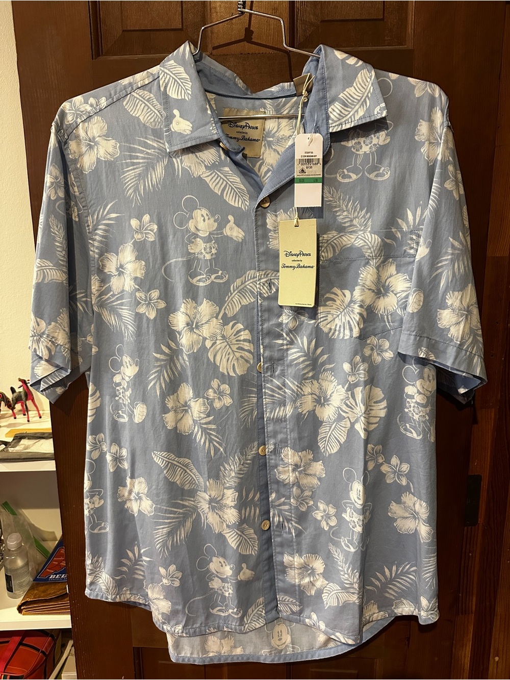 Disney Light Blue Hawaiian Mickey Short-Sleeve Button Shirt